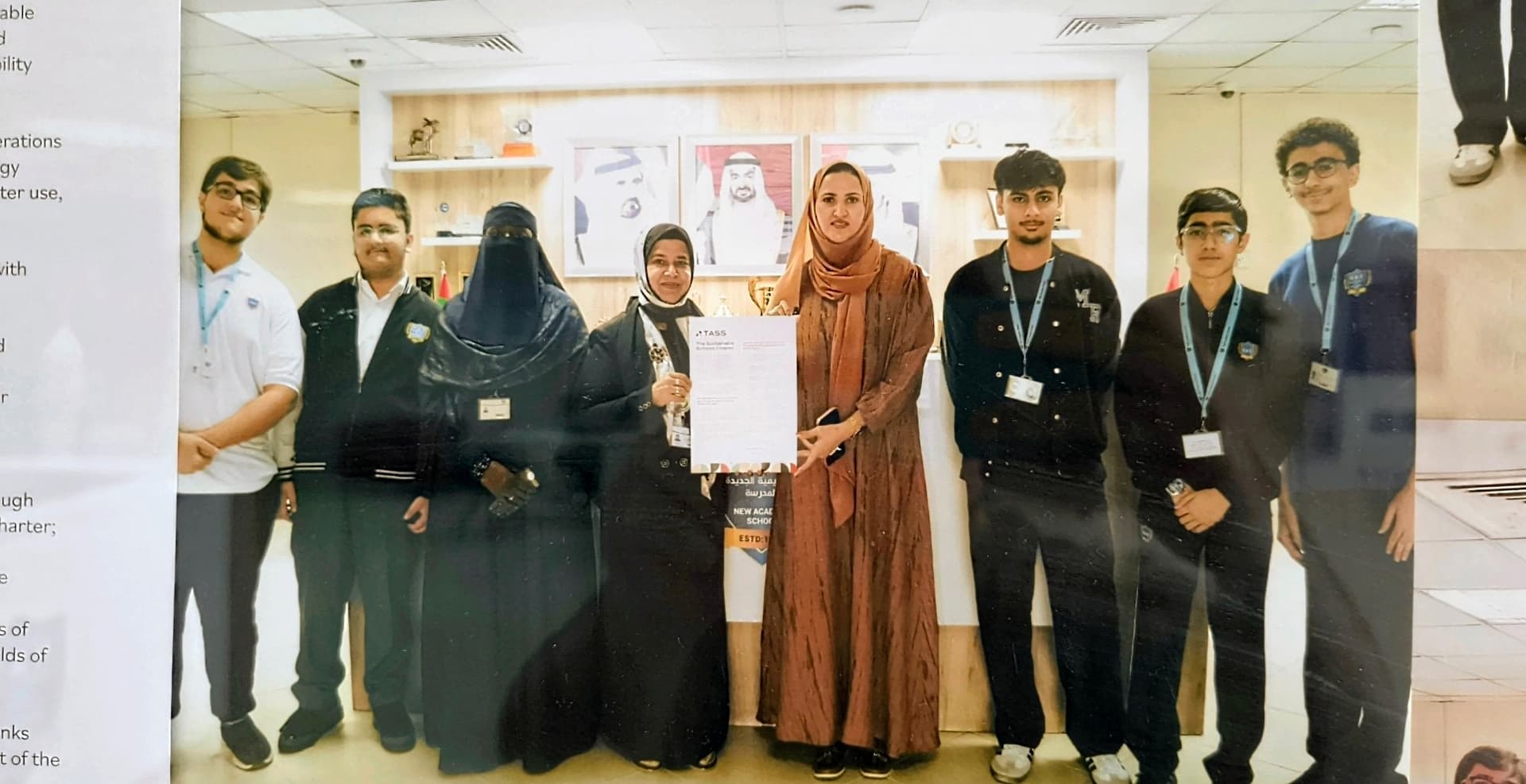 Signing of the TASS Sustainable Schools Charter with staff and student ambassadors